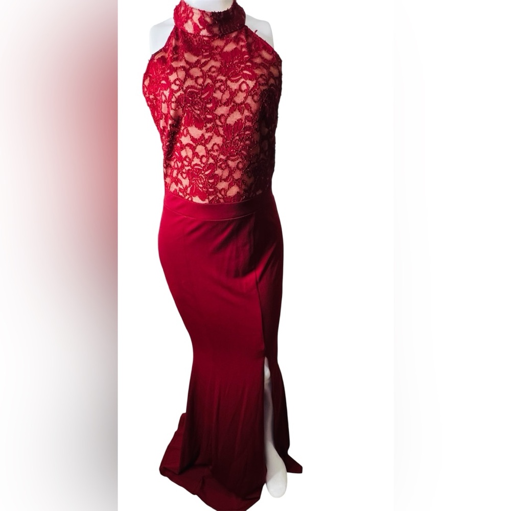 Rephyllis Elegant Red Lace Dress